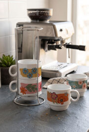 Retro Bloom Standlı Espresso Fincan Seti