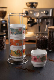 Retro Bloom Standlı Espresso Fincan Seti - Görsel 3
